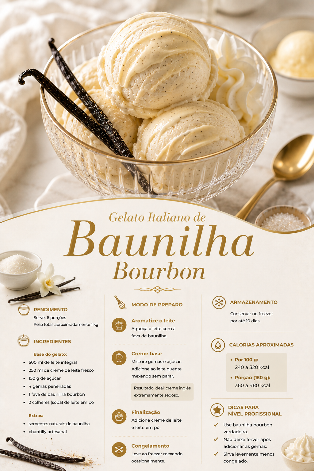 Sorvete de Baunilha Bourbon