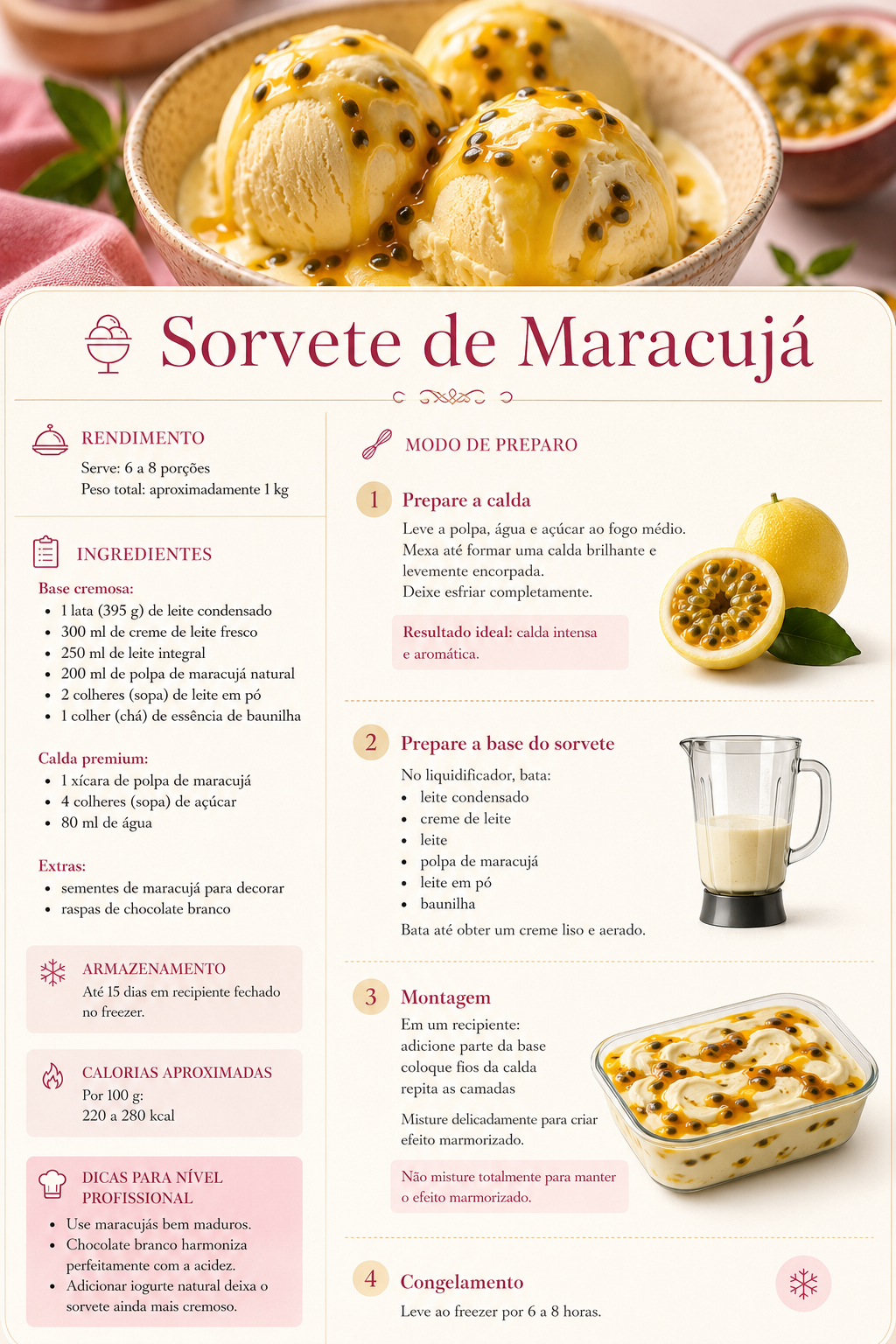 sorvete de maracuja
