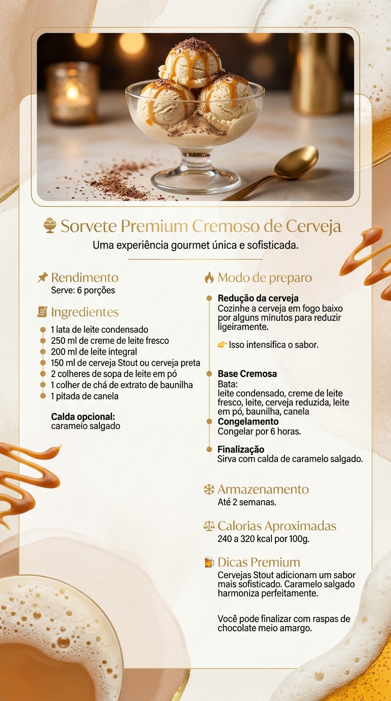 sorvete premium de cerveja